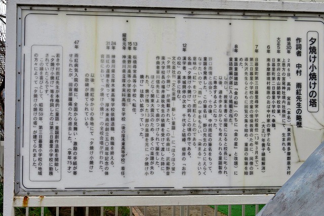 2025年3月8日 第191回定例ウォーク 第三日暮里小学校にある中村雨紅先生作詞の夕焼け小焼けの記念塔